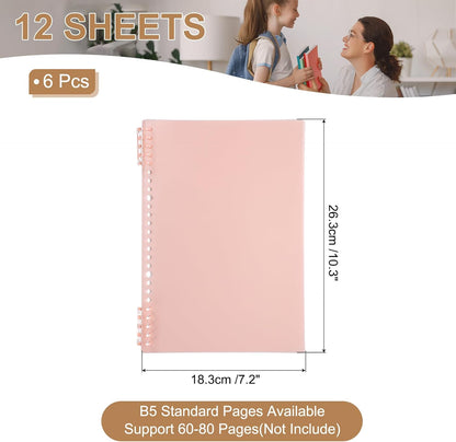 PATIKIL 12 Pack Binding Covers, A5(8.4x5.7 Inch) 22 Mil Plastic Notebook Covers Sheets with Binding Comb for Book Report Presentation, Light Blue