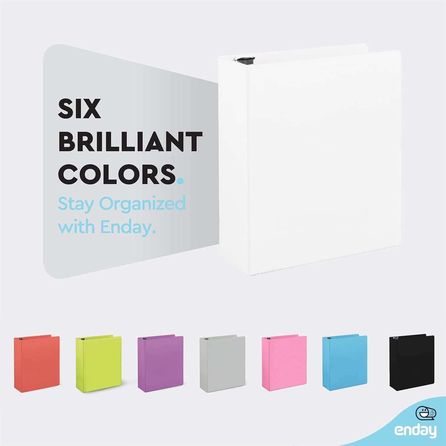 3 Inch Binder 3 Ring Binders Green, Slant D-Ring 3” Clear View Cover with 2 Inside Pockets, Heavy Duty Colored School Supplies Office and Home Binders – By Enday