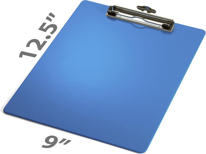 Officemate Plastic Clipboard, Letter Size, Arctic Blue, Pack of 6 (83088)