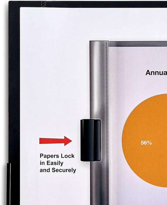 Staples Slide Locking Report Covers, Letter Size Presentation Covers with Secure Spine, Black, 15‑Pack
