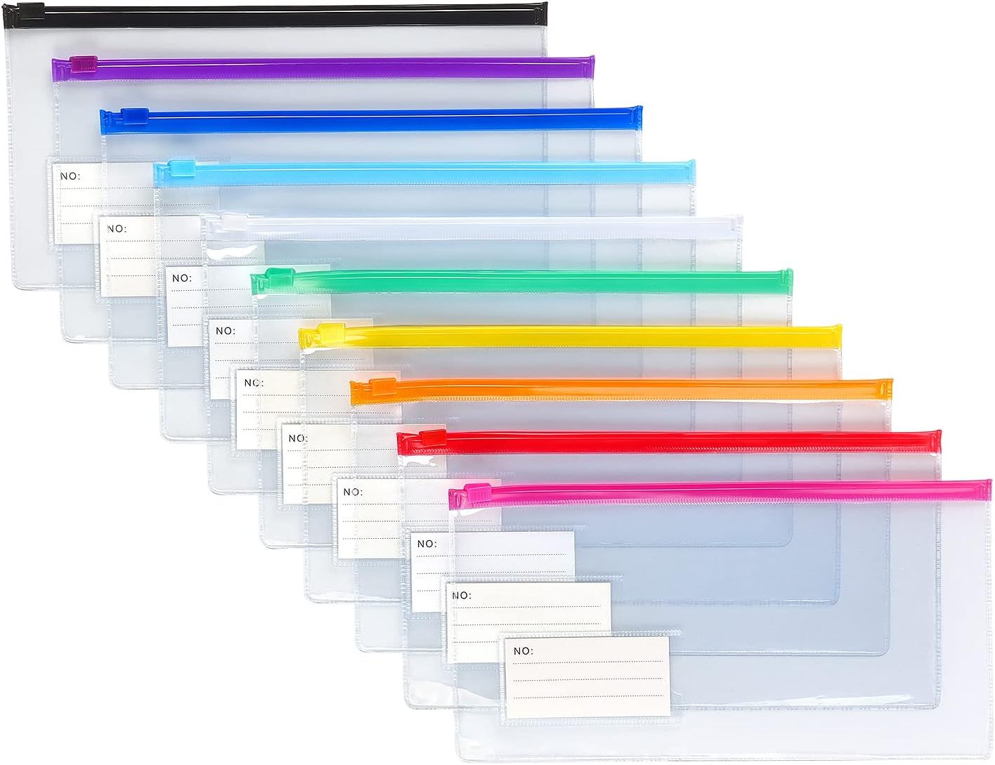 Tamaki 10 Pack Plastic Envelope Poly Zip Envelop Plastic Envelopes Files Zipper Folders, A4 Size, Letter Size, for School Office Supplies, 10 Color (13x9.25)