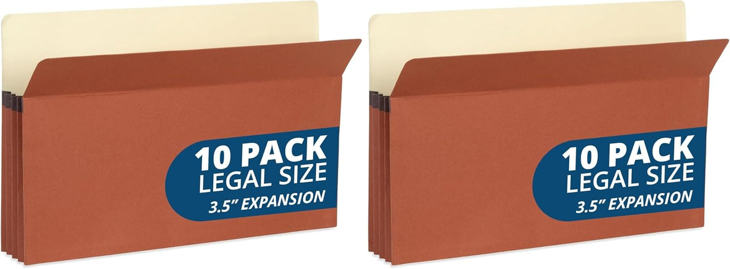 Blue Summit Expanding File Pocket Organizer, Legal Size, 5.25” Expansion – 10 Pack