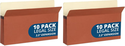 Blue Summit Expanding File Pocket Organizer, Legal Size, 5.25” Expansion – 10 Pack