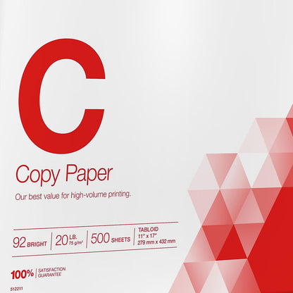 TRU RED 8.5x11 Copy Paper 20 lb. 92-Bright 5000 Sheets/Carton, For Office, School & Home