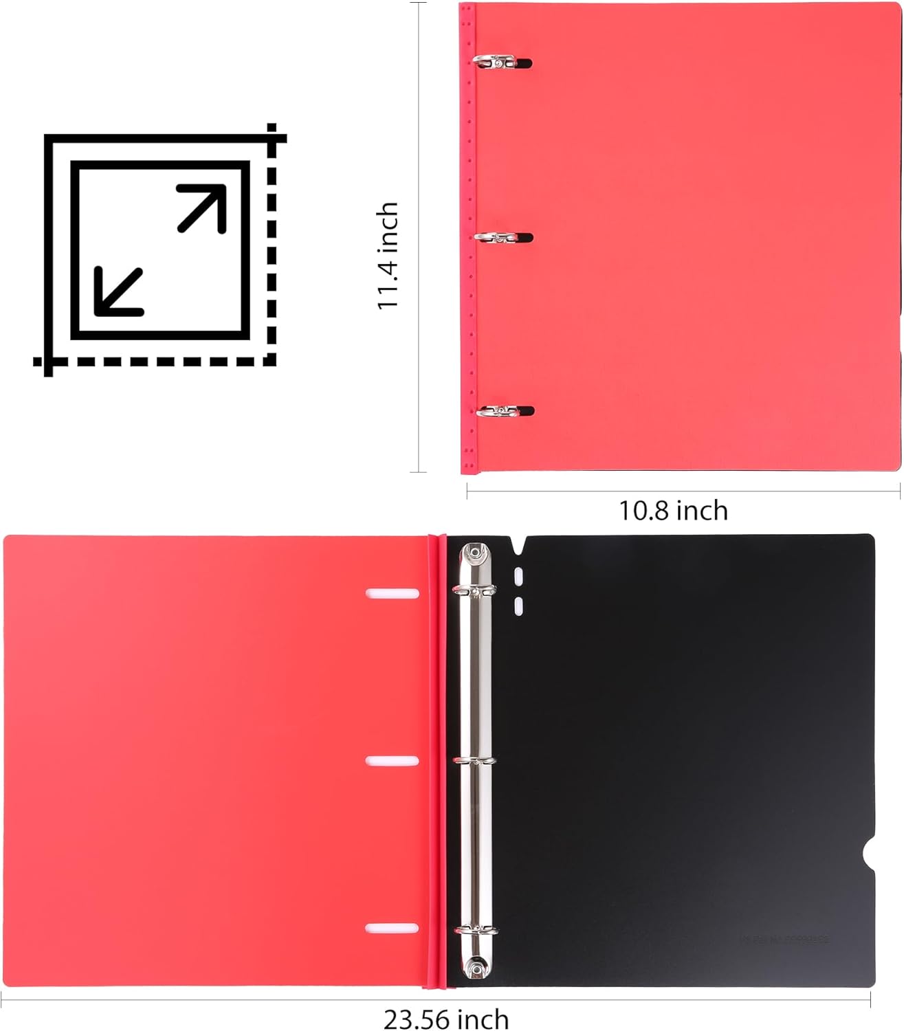WOT I 1 Inch Telescoping 3 Ring Binder 4 Pack, Expandable Flexible Binder with Customizable Front Cover & Clear Catalog Pocket, Holds 225 Sheets, School Office Supplies, White