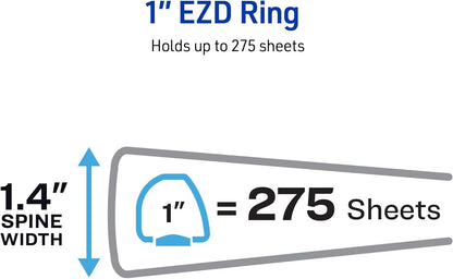 Avery Heavy-Duty View 3 Ring Binder, 3" One Touch EZD Rings, 670-Sheet Capacity, 3.5 Inch Wide Spine, Great for Home, School Supplies, Office, or Organization Needs, 1 White Binder (79193)
