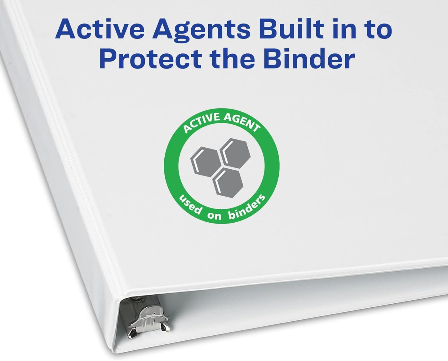 Avery TouchGuard Protection 3 Ring Binder, Customizable Cover, 1.5 Inch Slant Rings, 1 White Binder (17142)