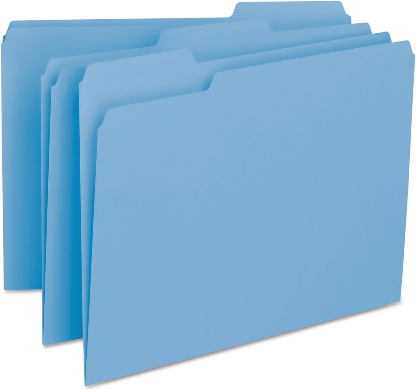 Smead Interior File Folder, 1/3-Cut Tab, Letter Size, Aqua, 100 per Box, Expandable File Folders for Filing Cabinet