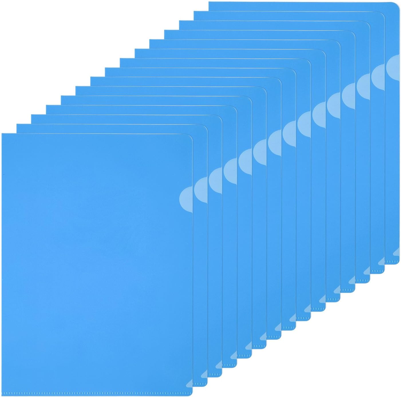 PATIKIL A5 Plastic Folders, 15 Pack Clear Folders L Type Project Pockets Paper Document Jacket Sleeves L Shaped Transparent for Documents Plastic Office File, 6.3x8.8in, Gray
