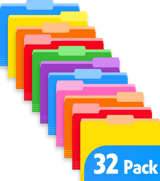 240 Pack Colored File Folders, 1/3 Cut Tab File Folders Letter Size 8.5 x 11 Inch, Assorted 8 Colors Filing Folder for Office School Business