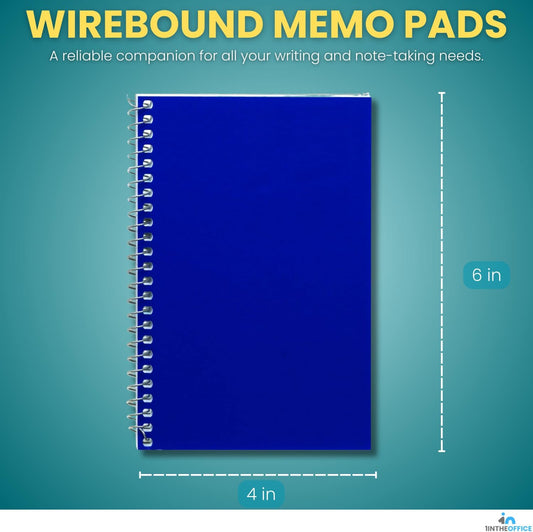 1InTheOffice Small Spiral Notebook 4x6, Spiral Memo Pads, College Ruled, Small Notepads 4X6 inches, Assorted Colors, 50Sheets/Pad, 15 Pack