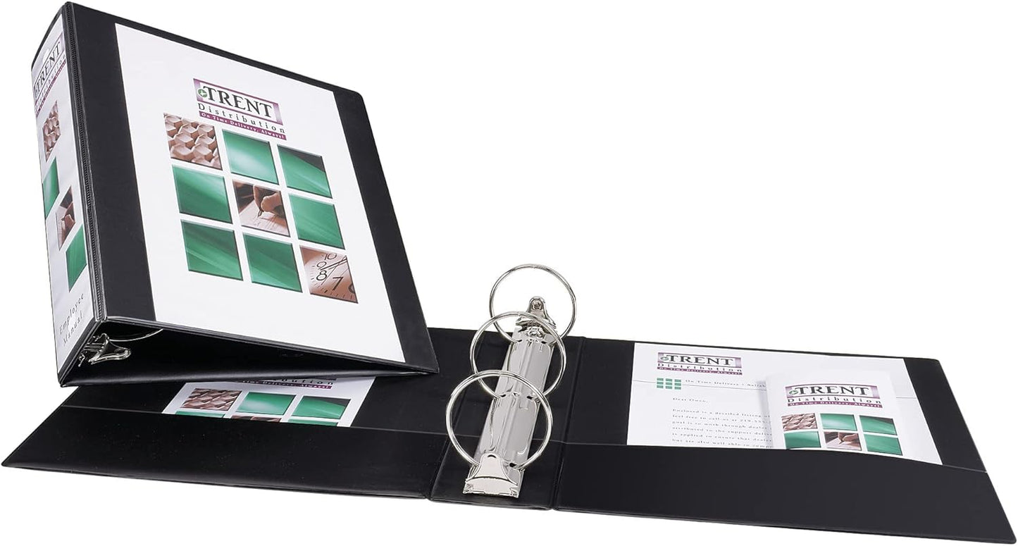 Avery Standard View 3 Ring Binders, 0.5" Round Rings, 100-Sheet Capacity, 0.7 Inch Wide Spine, Black Binders, Ideal for Lightweight Organization and Occasional Referencing (12-Pack of 05705)