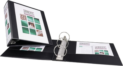 Avery Standard View 3 Ring Binders, 0.5" Round Rings, 100-Sheet Capacity, 0.7 Inch Wide Spine, Black Binders, Ideal for Lightweight Organization and Occasional Referencing (12-Pack of 05705)
