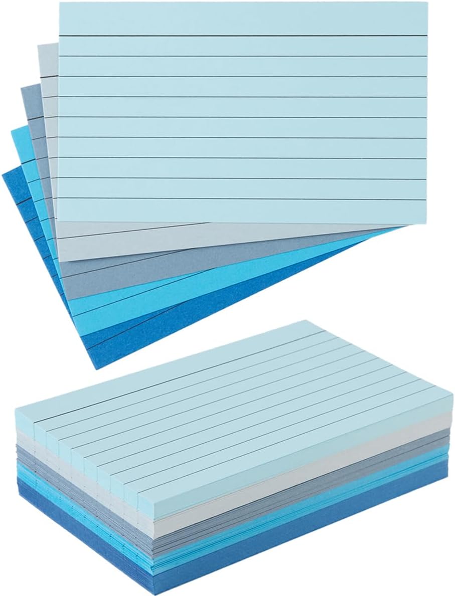 100 Sheets 3x5 Colored Ruled Note Cards Index Cards, 250 GSM Heavy Flashcards, 5 Brown