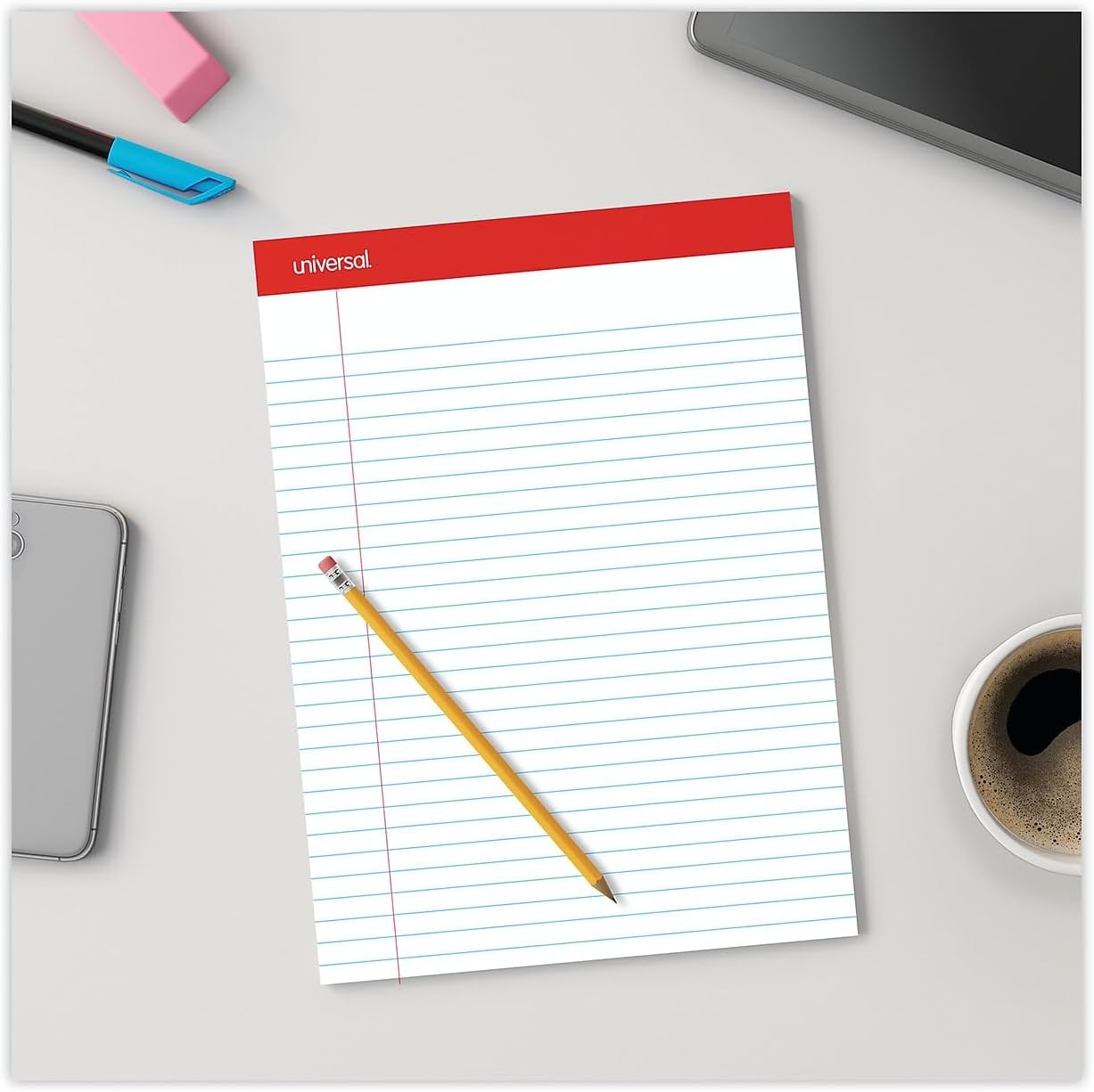 Universal 20630 Perforated Edge Writing Pad, Legal Ruled, Letter, White, 50 Sheet (Pack of 12)