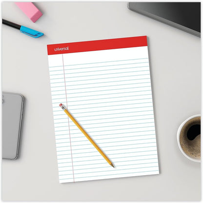 Universal 20630 Perforated Edge Writing Pad, Legal Ruled, Letter, White, 50 Sheet (Pack of 12)