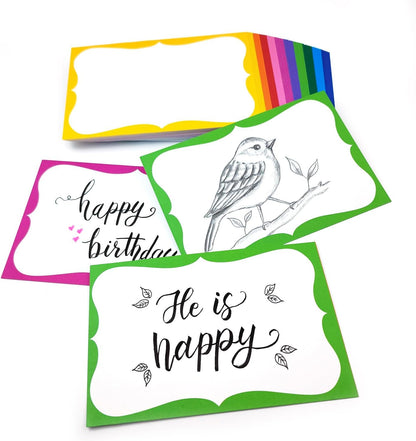 PPAPPAPPIYO index card 4x6 Decorative Border Vellum paper (Set of 50) 260gsm (4X6, design01)