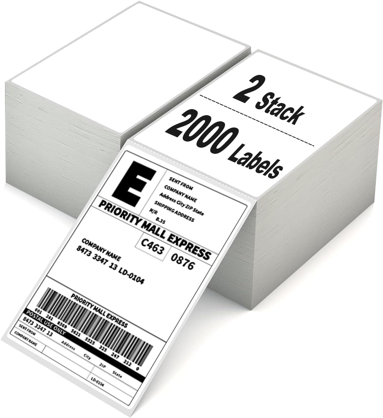 4x6 Thermal Labels 500/Stack, HUOJI Shipping Thermal Labels 4x6 Fanfold Compatible with Rollo, Zebra, MUNBYN Printers (Commercial Grade)