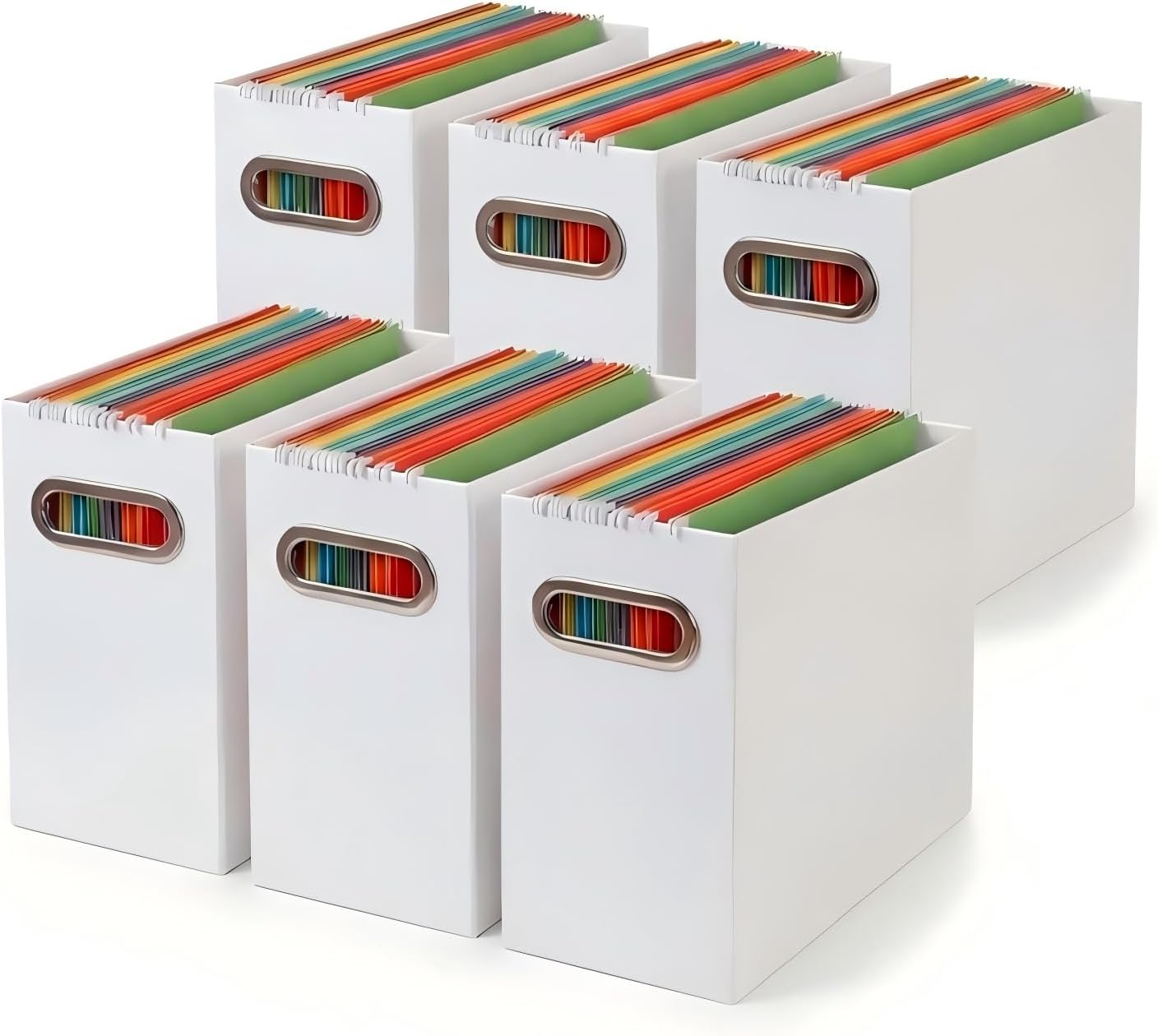Collapsible File Organizer Box with Handle, Filing Organizer for Home or Office, Small Portable File Box(1 Pack, White)