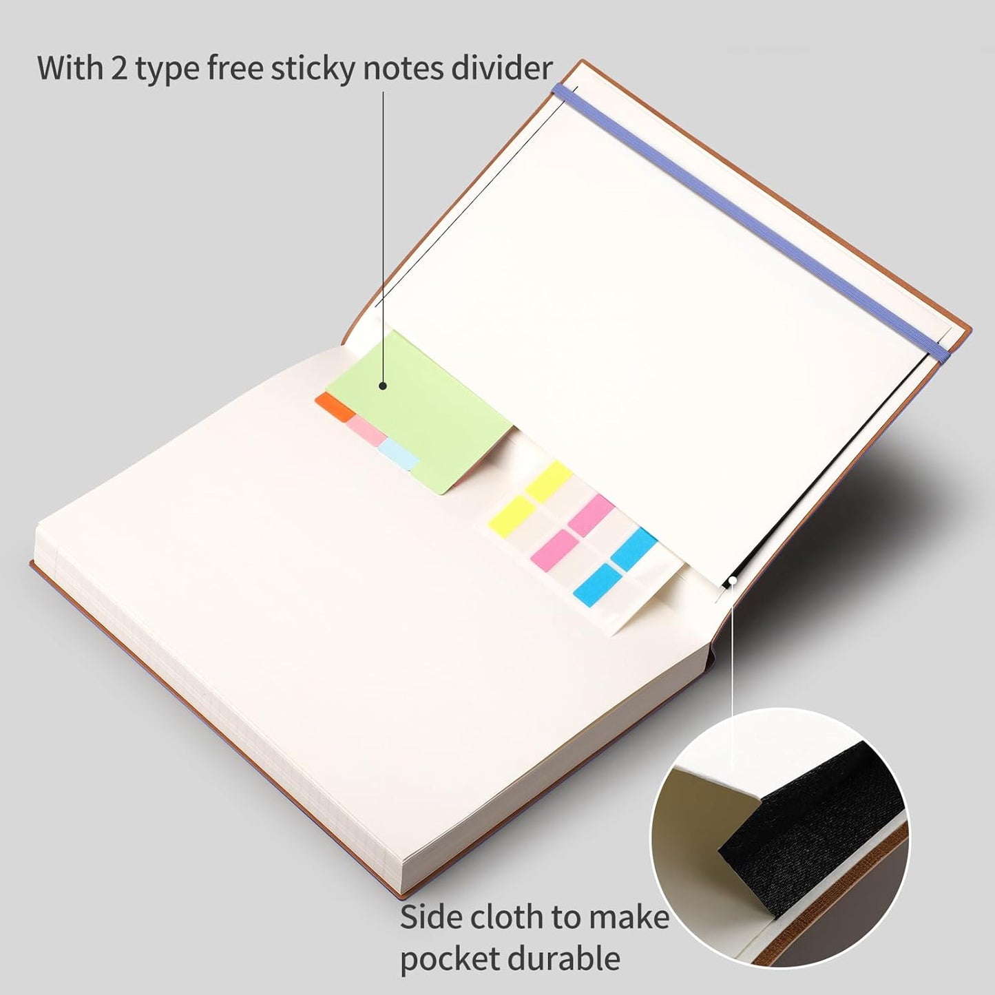 AHGXG 8.5''×11'' Notebook College Ruled - Large A4 Notebook Lined Journal - 320 Pages Thick Journal for Writing, 100gsm Thick Paper, Leather Softcover, for Work School - Black