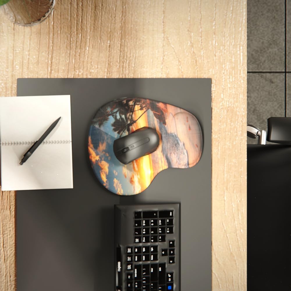 Office Mousepad with Gel Wrist Support - Ergonomic Gaming Desktop Mouse Pad Wrist Rest - Design Gamepad Mat Rubber Base for Laptop Computer -Silicone Non-Slip Special-Textured Surface (01Pink)