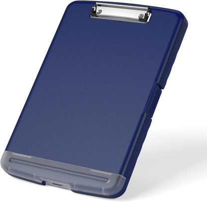 Rimilak Plastic Clipboard with Storage, 8.5 x 11 High Capacity Folio Nursing Case with Pen Holder, Size 14.2 x 9.6 x 1.2″ Folder Side-Opening for Classroom, Teacher, Smooth Writing, Dark Green