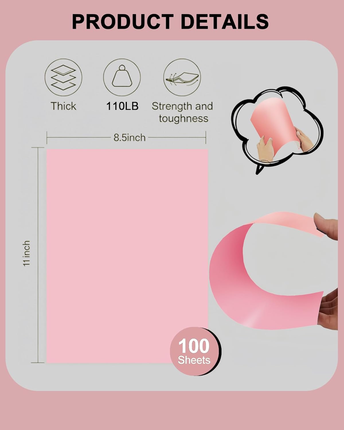 Veritas White Cardstock 8.5 x 11”, 110LB Index/199GSM Heavyweight Card Stock, 100 Sheets, Thick Cardstock Printer Paper for Copy, Printing, Art Projects, Invitations, Made In USA