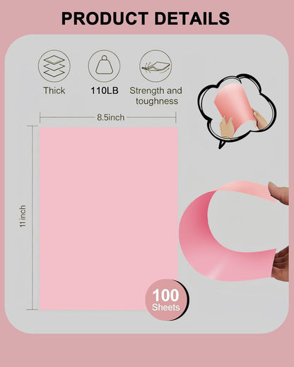 Veritas White Cardstock 8.5 x 11”, 110LB Index/199GSM Heavyweight Card Stock, 100 Sheets, Thick Cardstock Printer Paper for Copy, Printing, Art Projects, Invitations, Made In USA