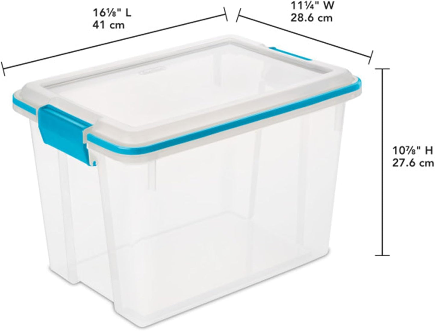 Sterilite 4-Pack Gasket Box, Weather-Resistant Storage Bins with Latching Lids, 32 Quart - Heavy-Duty Organizing Containers for Closet, Bathroom, and Office