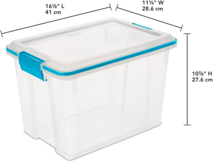 Sterilite 4-Pack Gasket Box, Weather-Resistant Storage Bins with Latching Lids, 32 Quart - Heavy-Duty Organizing Containers for Closet, Bathroom, and Office