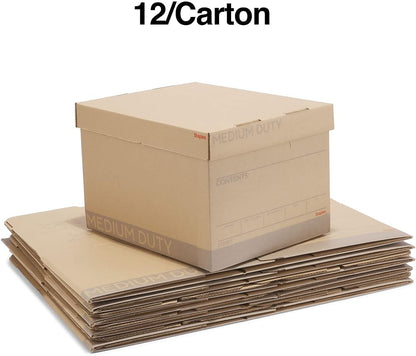 STAPLES Corrugated File Box Lift Off Lid, Letter/Legal Size, White/Black, 10/Pack