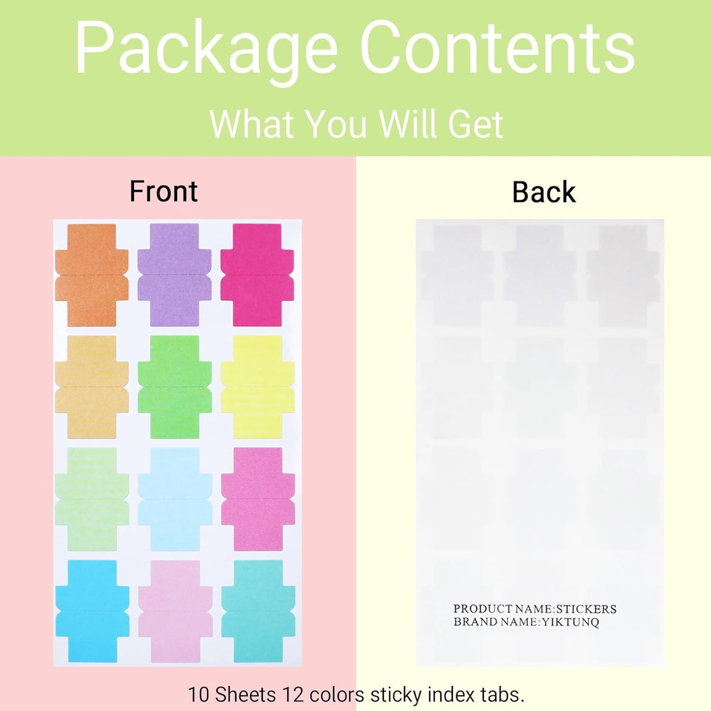 120 Pieces Sticky Blank Monthly Index Tabs Double-Sided Page Markers, Self-Adhesive & Writable Notes Flags for Labeling/Marking/Planing - Multi
