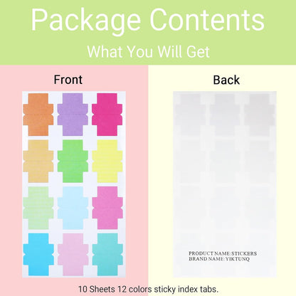 120 Pieces Sticky Blank Monthly Index Tabs Double-Sided Page Markers, Self-Adhesive & Writable Notes Flags for Labeling/Marking/Planing - Multi