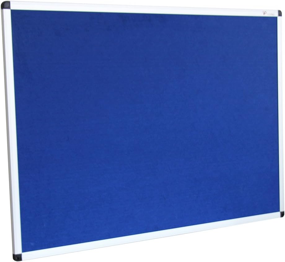 VIZ-PRO Large Fabric Bulletin Board/Foldable Notice Board Felt Gray, 60 X 48 Inches, Silver Aluminium Frame