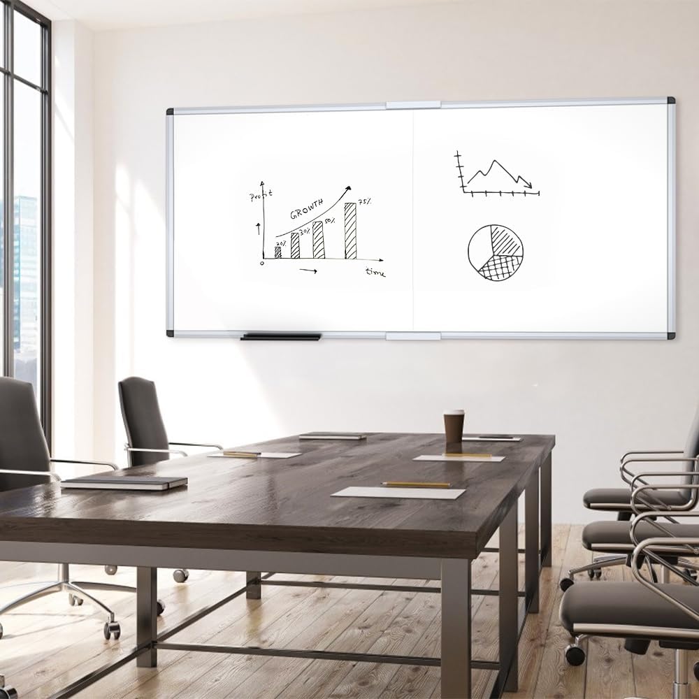 VIZ-PRO Magnetic Whiteboard/Dry Erase Board, 18 X 12 Inches, Includes 1 Eraser & 2 Markers & 4 Magnets