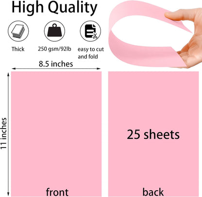 25 Sheets Black Cardstock Paper 8.5'' x 11'', 250gsm/92lb Thick Paper for Scrapbook, Invitations, Printing and DIY Cards