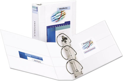 Avery Durable Clear View 3 Ring Binders, 2 Inch EZD Rings, 1 White Binder (09501)