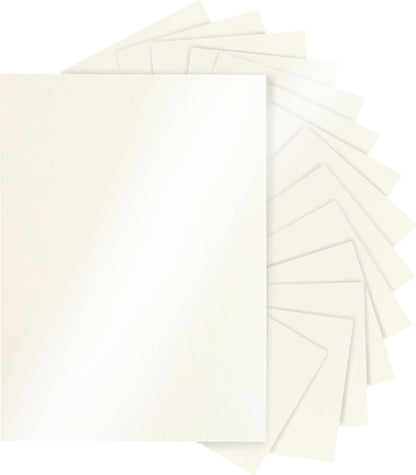 Silunkia 120 Sheets Cream Shimmer Cardstock 8.5 x 11 Off White Paper, 250gsm/92lb Premium Glossy Paper Card Stock for DIY Cards Making, Wedding Invitations, Anniversaries, Business Cards, Menus