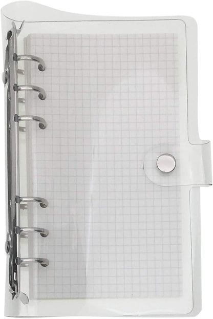 A6 A5 6-Holes Colorful PVC Cover Round Ring View Binder with Snap Button Closure File Folder for Loose Leaf Sheet Protectors Notebook Refill (Pink Daisy, A5 Mini Set) - Colors A