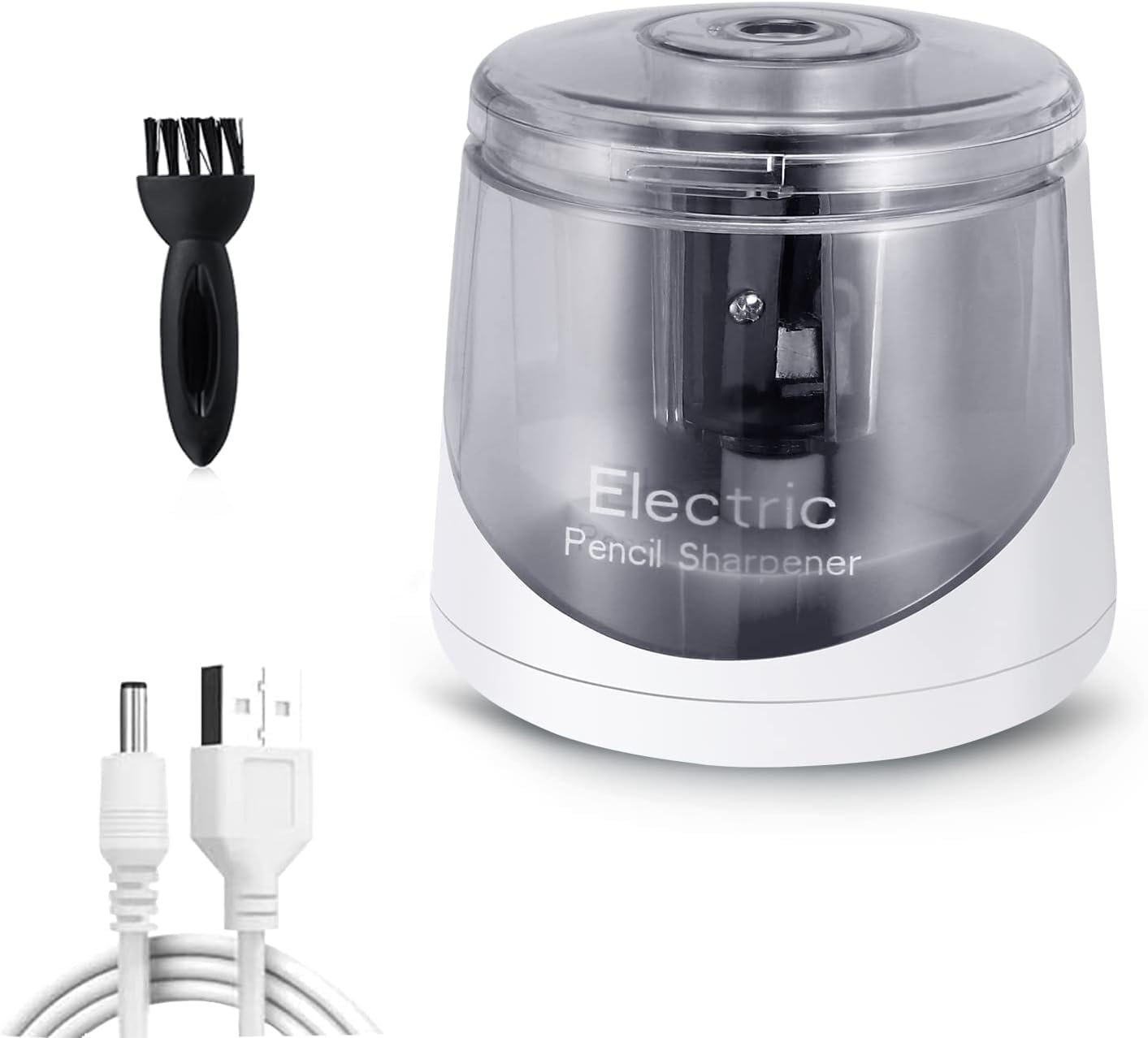 Electric Pencil Sharpener, Battery (Not Included) USB Powered, Portable for NO.2 Pencils, Automatic and Durable with 3 Sharpness Options - Classroom, Home, Office Black