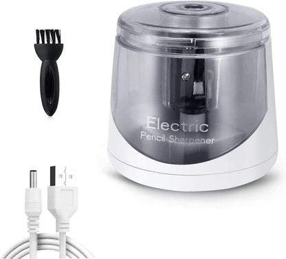 Electric Pencil Sharpener, Battery (Not Included) USB Powered, Portable for NO.2 Pencils, Automatic and Durable with 3 Sharpness Options - Classroom, Home, Office Black