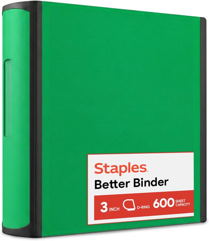 Staples Better Binder 2-Inch D-Ring View Binder, Reinforced Spine, Holds Up to 540 Sheets, Teal, for Office & School