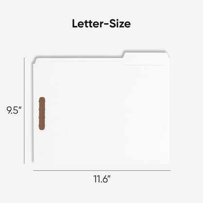 Smead Fastener File Folders, Reinforced 1/3-Cut Tabs, 2 Fasteners, Letter Size, Blue, 50 per Box (12040)