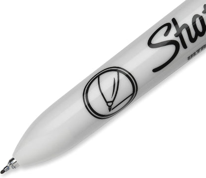 Sharpie Retractable Permanent Markers, Ultra Fine Point, Black, 12 Count