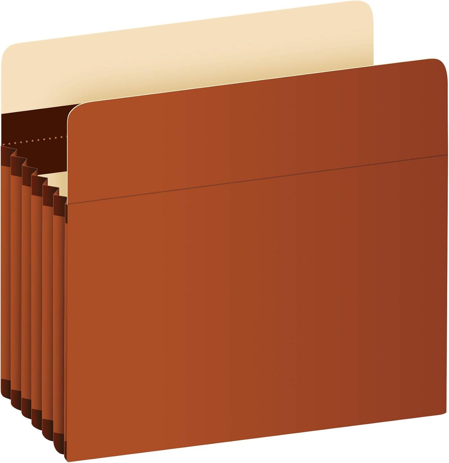 Pendaflex Expanding Accordion File Pockets, Extra Durable, Expands 5.25", Letter Size, Reinforced with Dupont Tyvek Material, 10/Box (15422) Brown