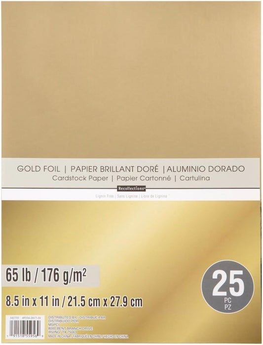 Recollections Gold Foil 65lb Cardstock Paper (Single)
