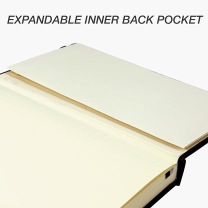 Samsill Large Hardcover Notebook, 240 Lined Notebook Pages, Black, 7.5 x 10 Inch