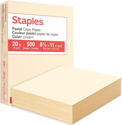 Staples Pastel Colored Copy Paper 8 1/2-Inch x 11-Inch Pink 500/Ream, For Office, School & Home