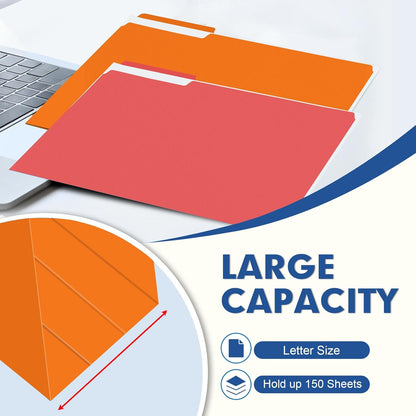 File Folder, PANDRI 220 Pack File Folder, 1/3 Cut Tab, Letter Size, Filing Folder for Office School Business, Manila