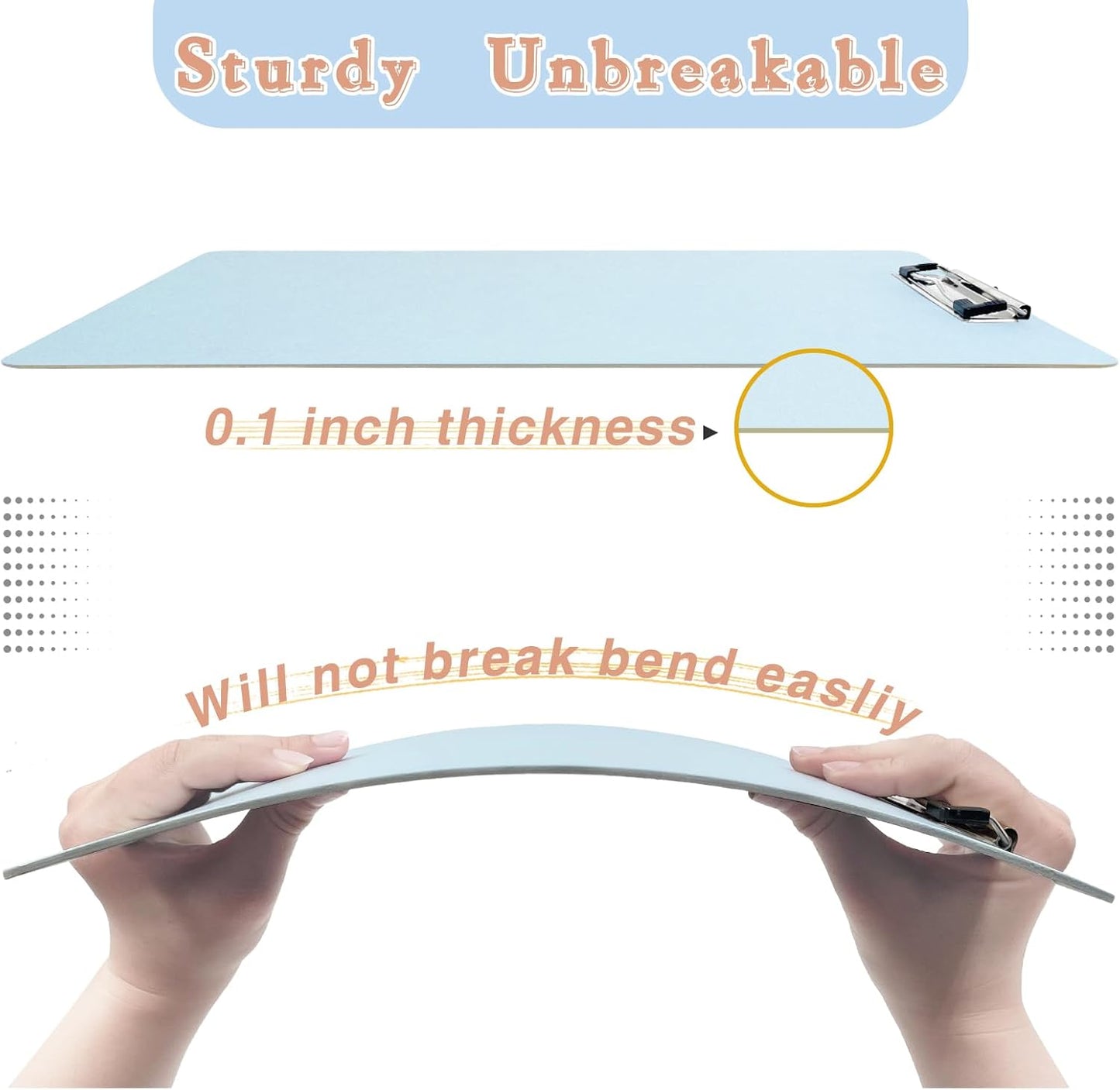 Clipboards 4 Pack Plastic Clipboards Letter Size, Durable Clipboard with Low Profile Metal Clip for Classroom Office Teachers Students Nurses